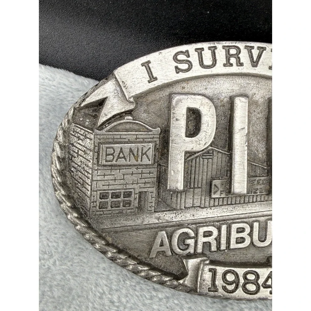 Vintage Iowa Premium & Specialty Co Belt Buckle Silver PIK Agribusiness 1984